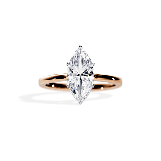 1.50 CT Marquise Cut Moissanite Hidden Halo Engagement Ring