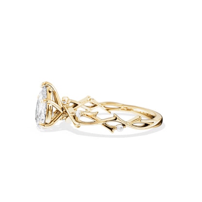 1.50 CT Pear Cut Moissanite Twig Setting Engagement Ring