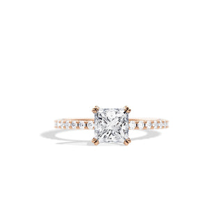 1.20 CT Princess Cut Moissanite Pave Setting Engagement Ring