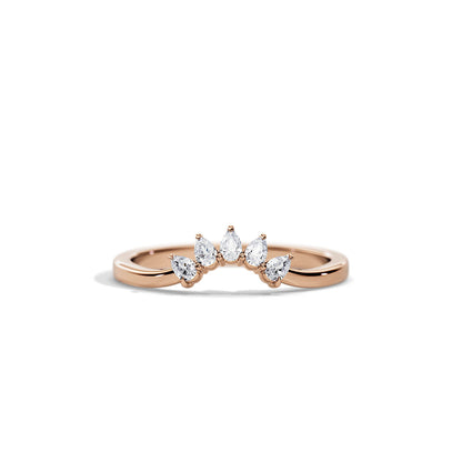 0.25 TCW  Pear Curved Moissanite Wedding Band