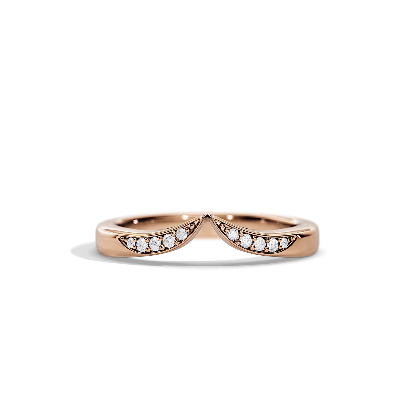 0.08 TCW Round Chevron Moissanite Wedding Band