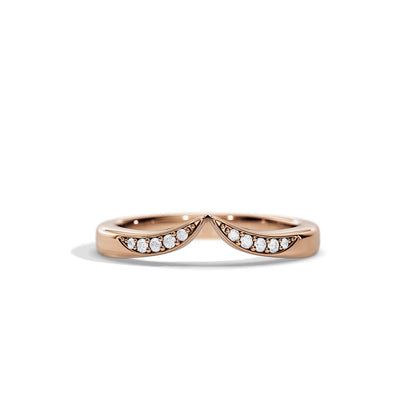 0.08 TCW Round Chevron Moissanite Wedding Band