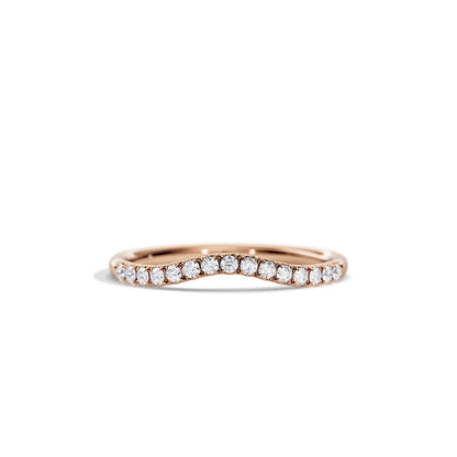 0.15 TCW Round Curved Setting Moissanite Wedding Band