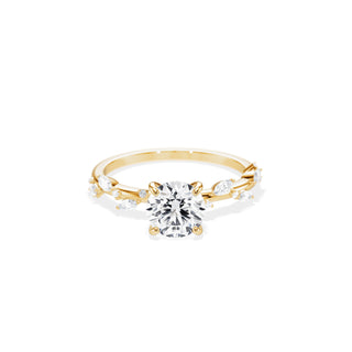 1.0 CT Round Cut Moissanite Twig Setting Engagement Ring