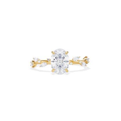 1.50 CT Oval Cut Moissanite Dainty Setting Engagement Ring