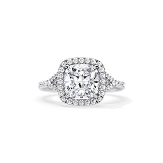 3.0 CT Cushion Moissanite Halo & Pave Engagement Ring