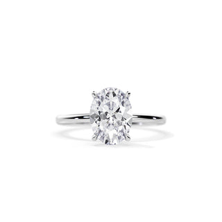 3.0 CT Oval Moissanite Solitaire  Engagement Ring