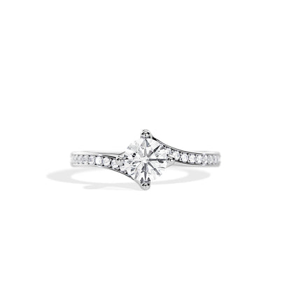 1.0 CT Round Cut Moissanite Prong Setting Engagement Ring