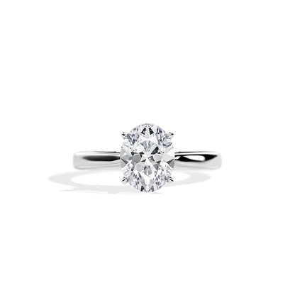 2.10 CT Oval Cut Hidden Halo Moissanite Engagement Ring