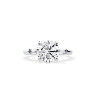 4.0 CT Three Stone Round Cut Moissanite Engagement Ring