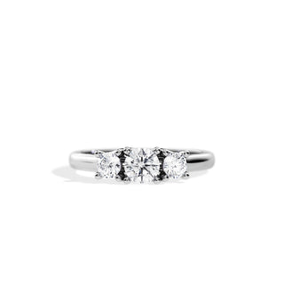 0.50 CT Round Cut Three Stone Moissanite Engagement Ring