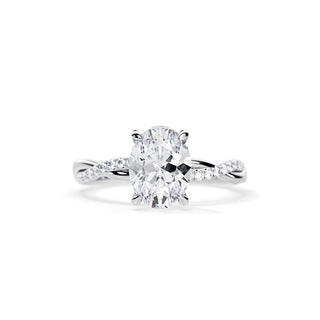 3.0 CT Oval Cut Moissanite Twisted Engagement Ring