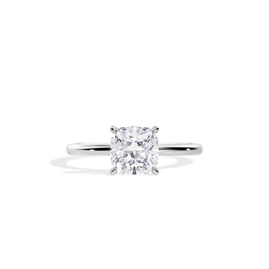 2.0 CT Cushion Moissanite Solitaire  Engagement Ring