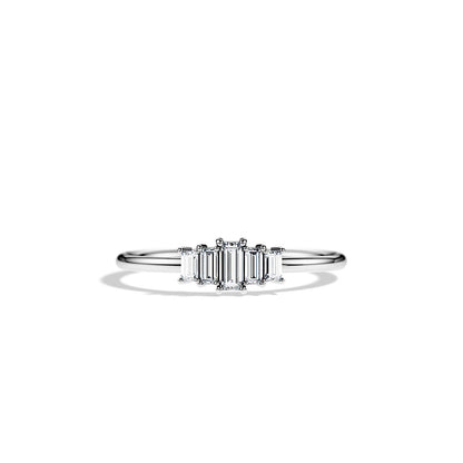 0.30 TCW Baguette Art Deco Moissanite Wedding Band
