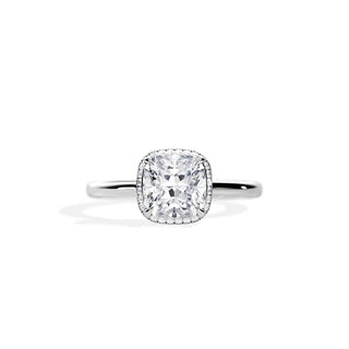 1.50 CT Cushion Cut Moissanite Double Hidden Halo Engagement Ring