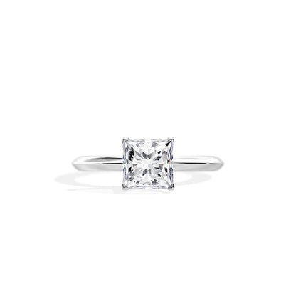 1.50 CT Princess Solitaire Moissanite Engagement Ring