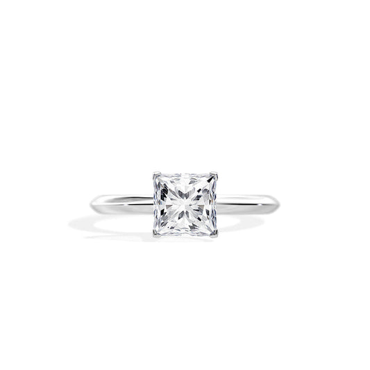 1.50 CT Princess Solitaire Moissanite Engagement Ring