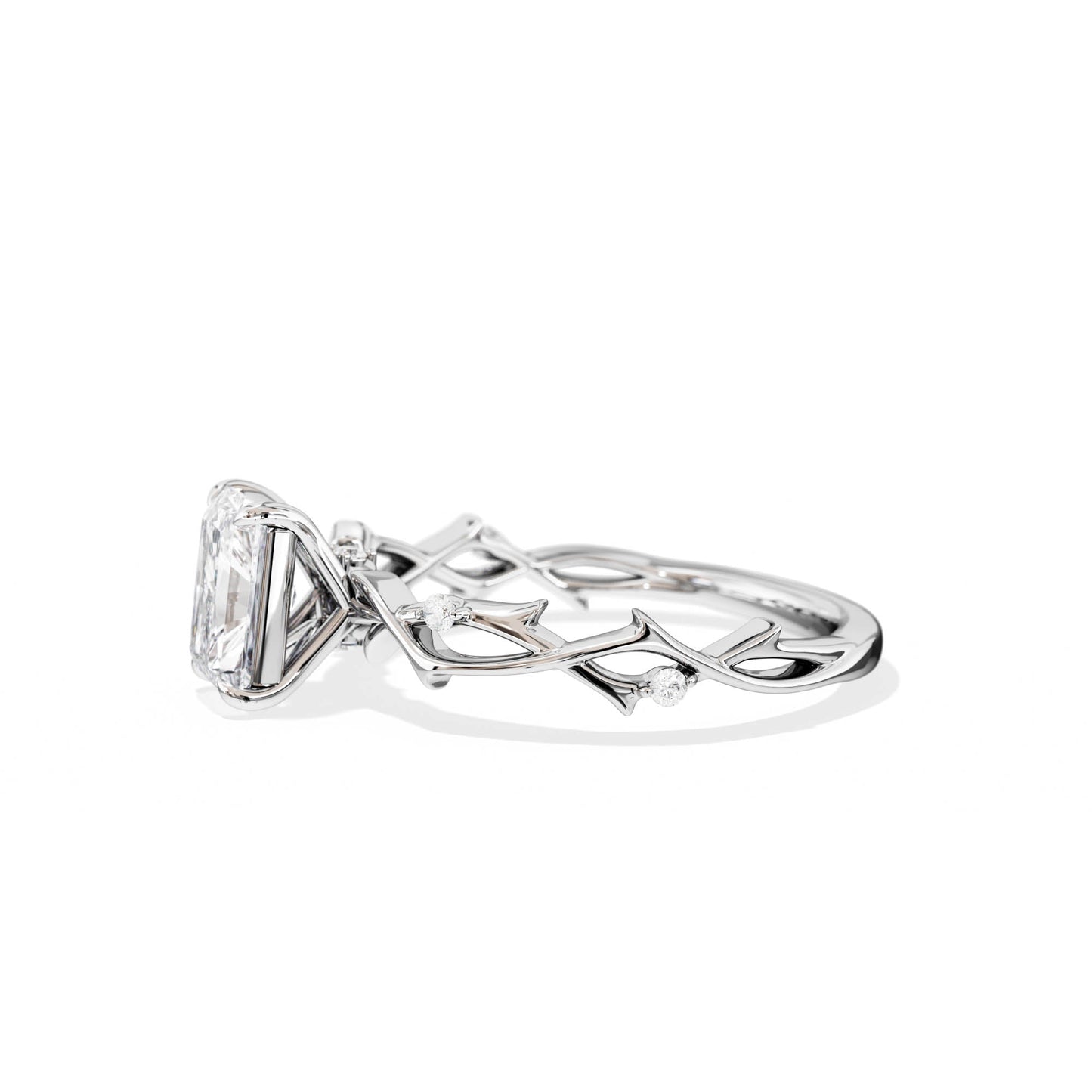 1.75 CT Radiant Cut Moissanite Twig Setting Engagement Ring