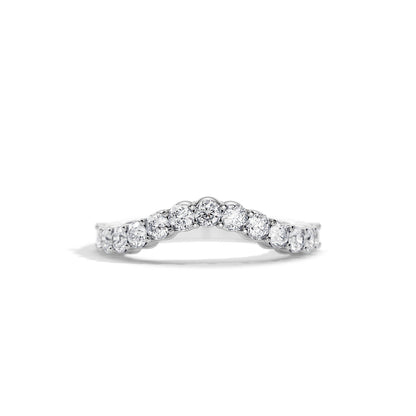 0.8 TCW Round Curved Moissanite Wedding Band
