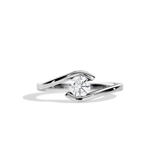 0.50 CT Round Moissanite Tension Setting Engagement Ring
