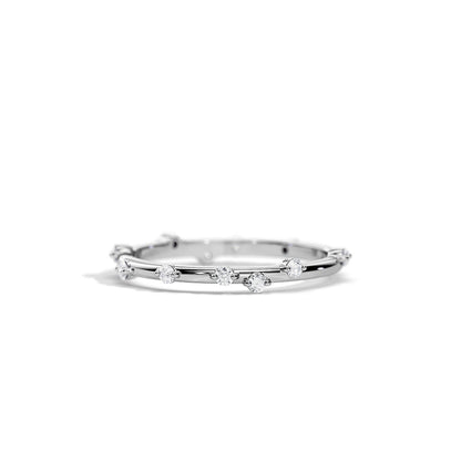 0.22  TCW Round Eternity Moissanite Wedding Band