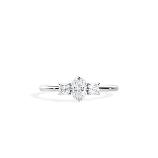 0.50 CT Oval Cut Moissanite Three Stone Engagement Ring