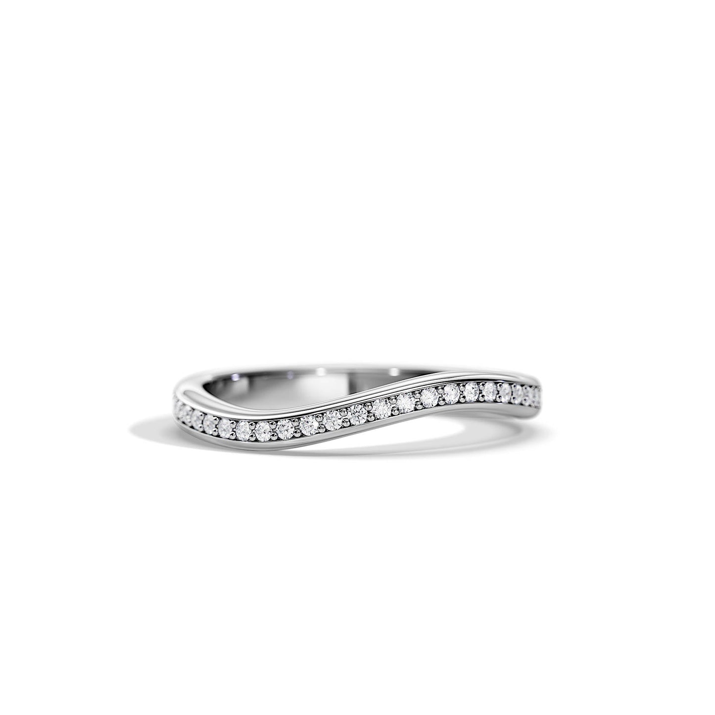 0.15 TCW Round Wave & Pave  Moissanite Wedding Band