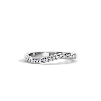 0.15 TCW Round Wave & Pave  Moissanite Wedding Band