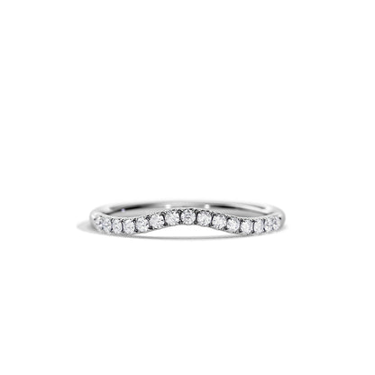 0.15 TCW Round Curved Setting Moissanite Wedding Band
