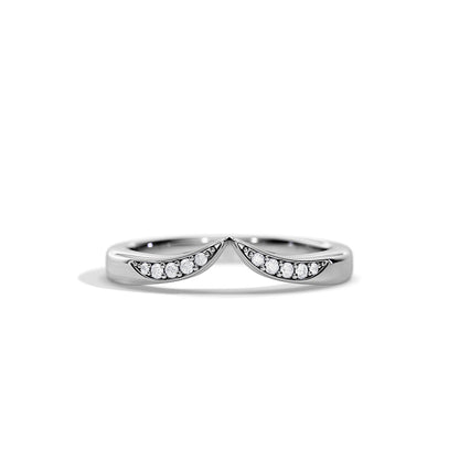 0.08 TCW Round Chevron Moissanite Wedding Band