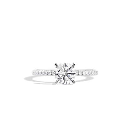 1.0 CT Round Moissanite Pave Style Engagement Ring