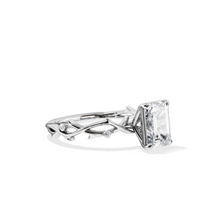 1.75 CT Emerald Cut Moissanite Twig Style Engagement Ring