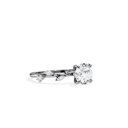 1.0 CT Round Cut Moissanite Twig Setting Engagement Ring