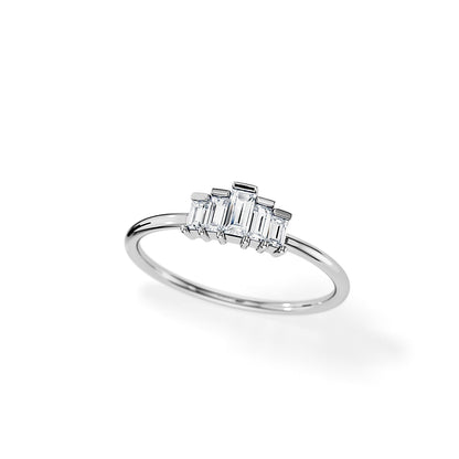 0.30 TCW Baguette Bezel Art Deco Style  Moissanite Wedding Band