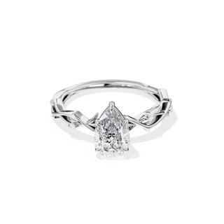 1.50 CT Pear Cut Moissanite Twig Setting Engagement Ring