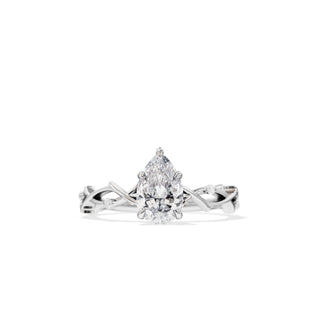 1.50 CT Pear Cut Moissanite Twig Setting Engagement Ring