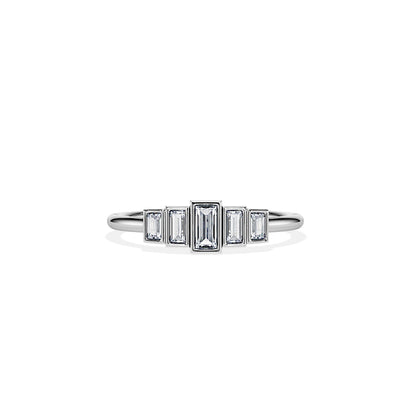 0.30 TCW Baguette Bezel Art Deco Moissanite Wedding Band