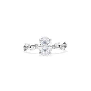 1.50 CT Oval Cut Moissanite Dainty Setting Engagement Ring