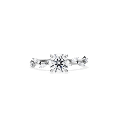 1.0 CT Round Cut Moissanite Twig Setting Engagement Ring