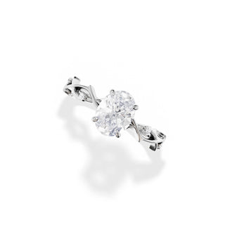 1.50 CT Oval Cut Moissanite Twig Style Engagement Ring