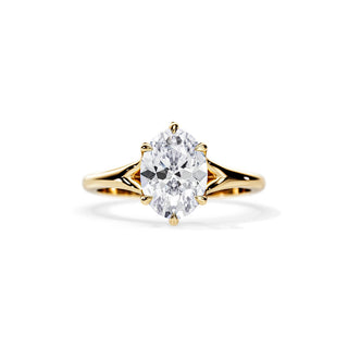 3.0 CT Oval Moissanite Split Shank Engagement Ring