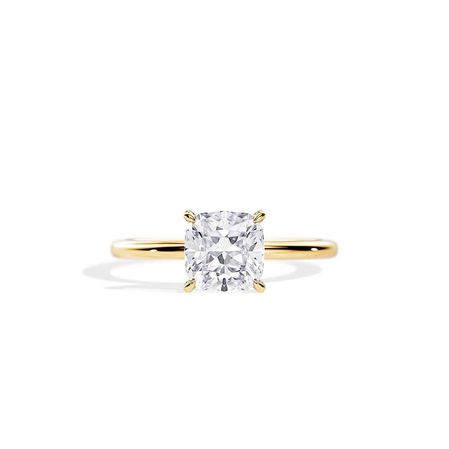 2.0 CT Cushion Moissanite Solitaire  Engagement Ring