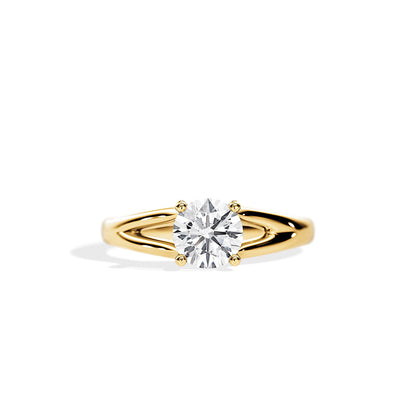 1.0 CT Round Moissanite Split Shank Style Engagement Ring