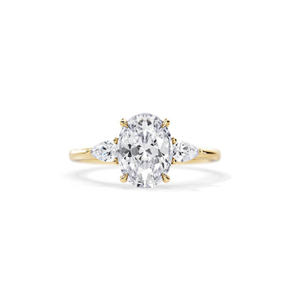 3.0 CT Three Stone Oval Cut Moissanite Engagement Ring