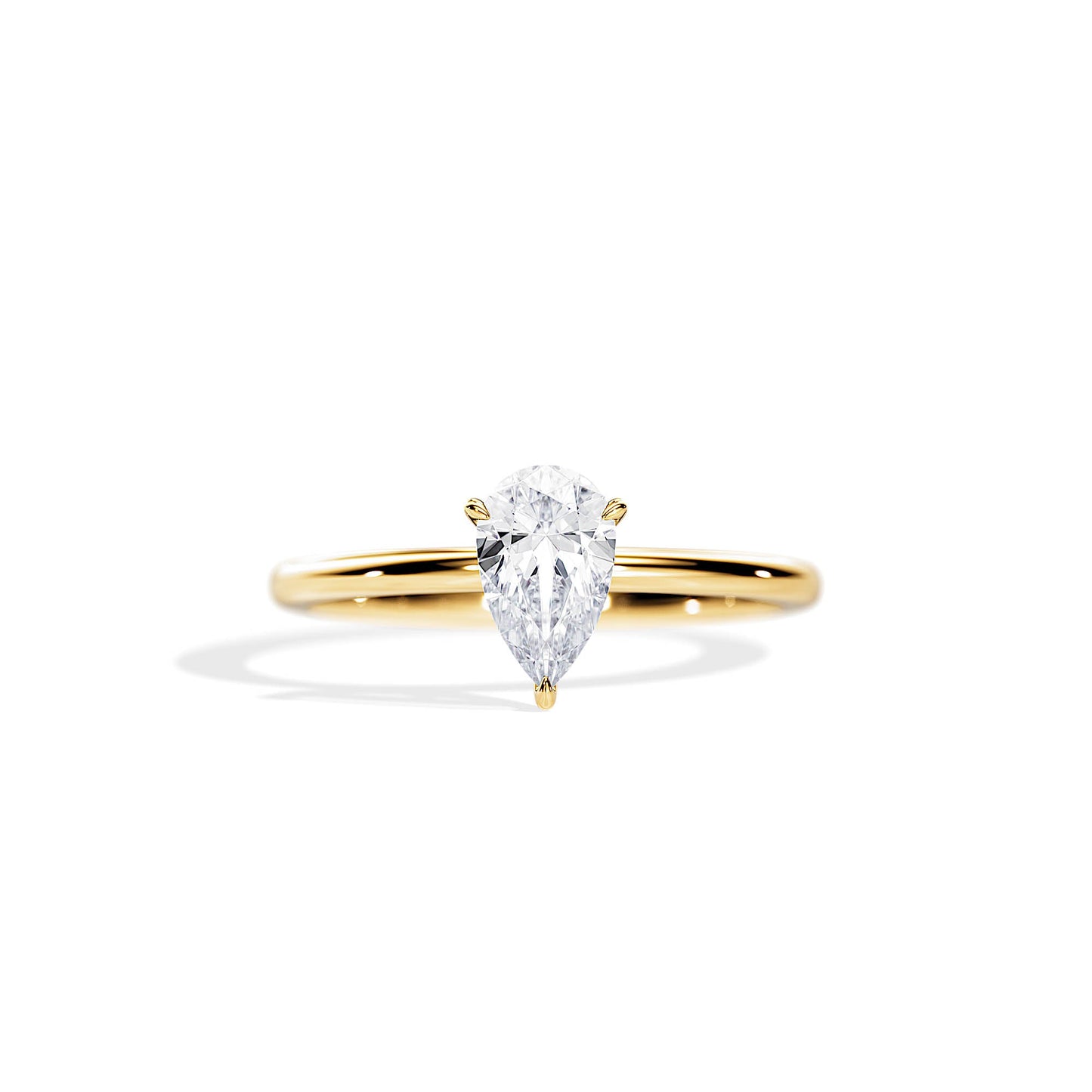 1.0-1.5 CT Pear Moissanite Solitaire Engagement Ring