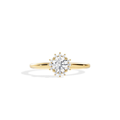0.50 CT Round Cut Moissanite Halo Style  Engagement Ring