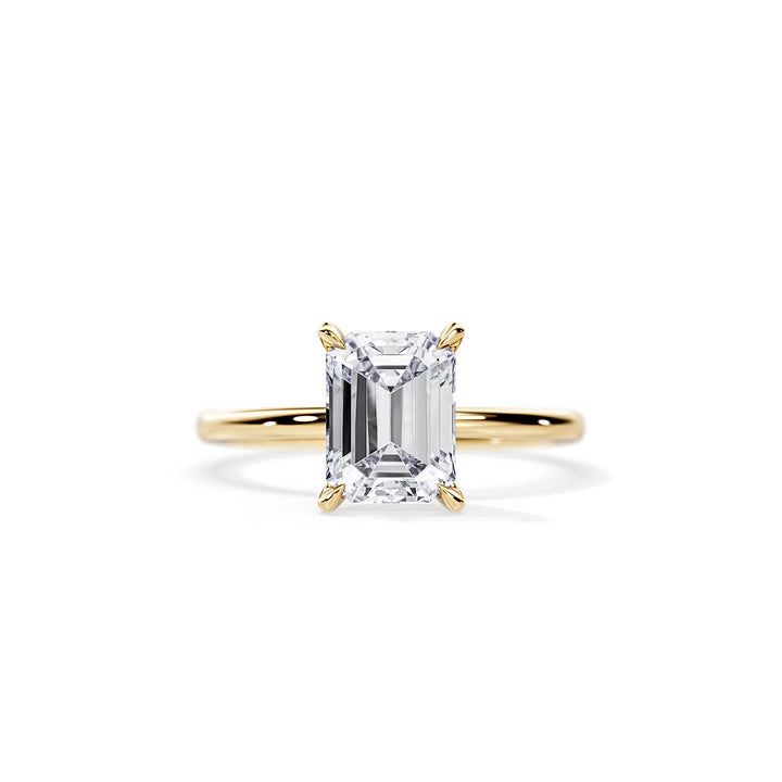 2.50 CT Emerald Solitaire Moissanite Engagement Ring