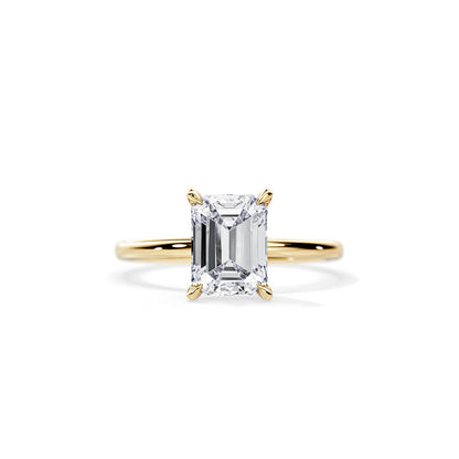 2.50 CT Emerald Solitaire Moissanite Engagement Ring