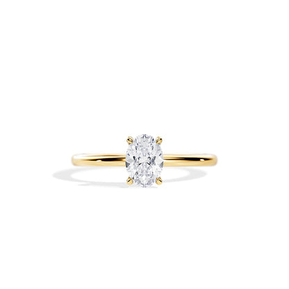 1.0 CT Oval Moissanite Solitaire Engagement Ring