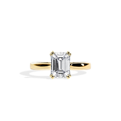 1.75 CT Emerald Moissanite Solitaire Engagement Ring